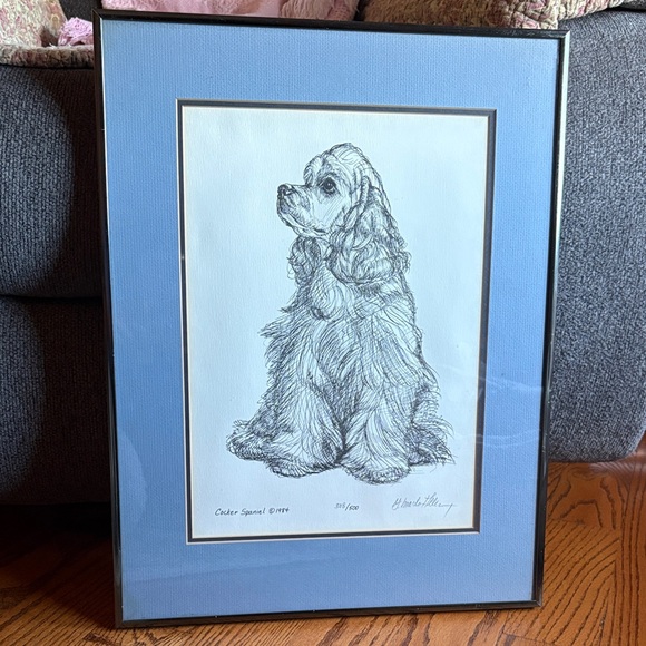 Other - Framed Cocker Spaniel Sketch Art Print